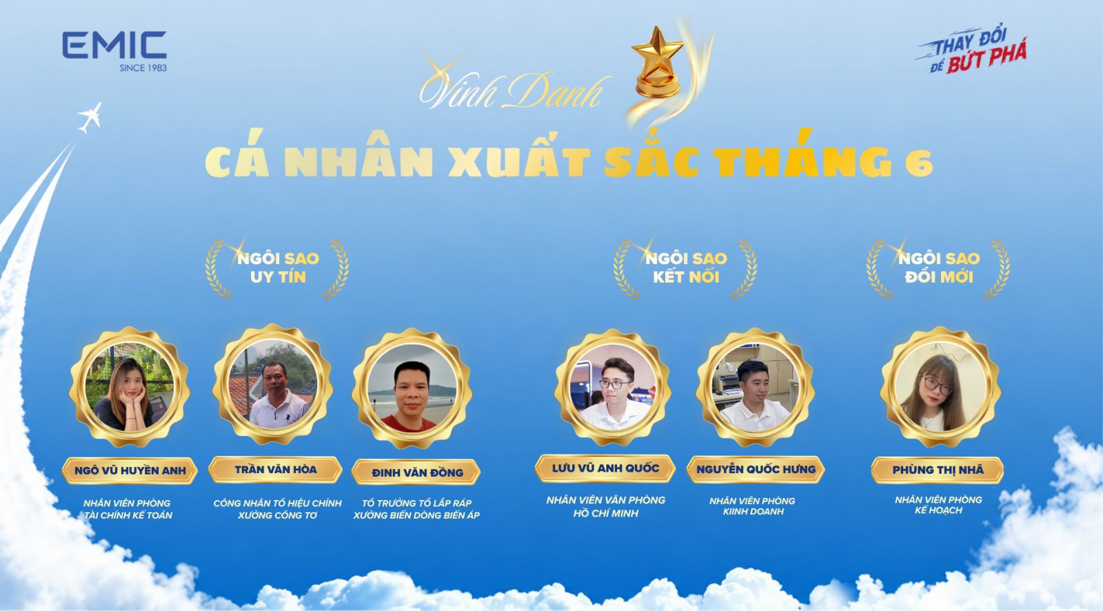 VINH DANH CÁ NHÂN XUẤT SẮC THÁNG 6/2026